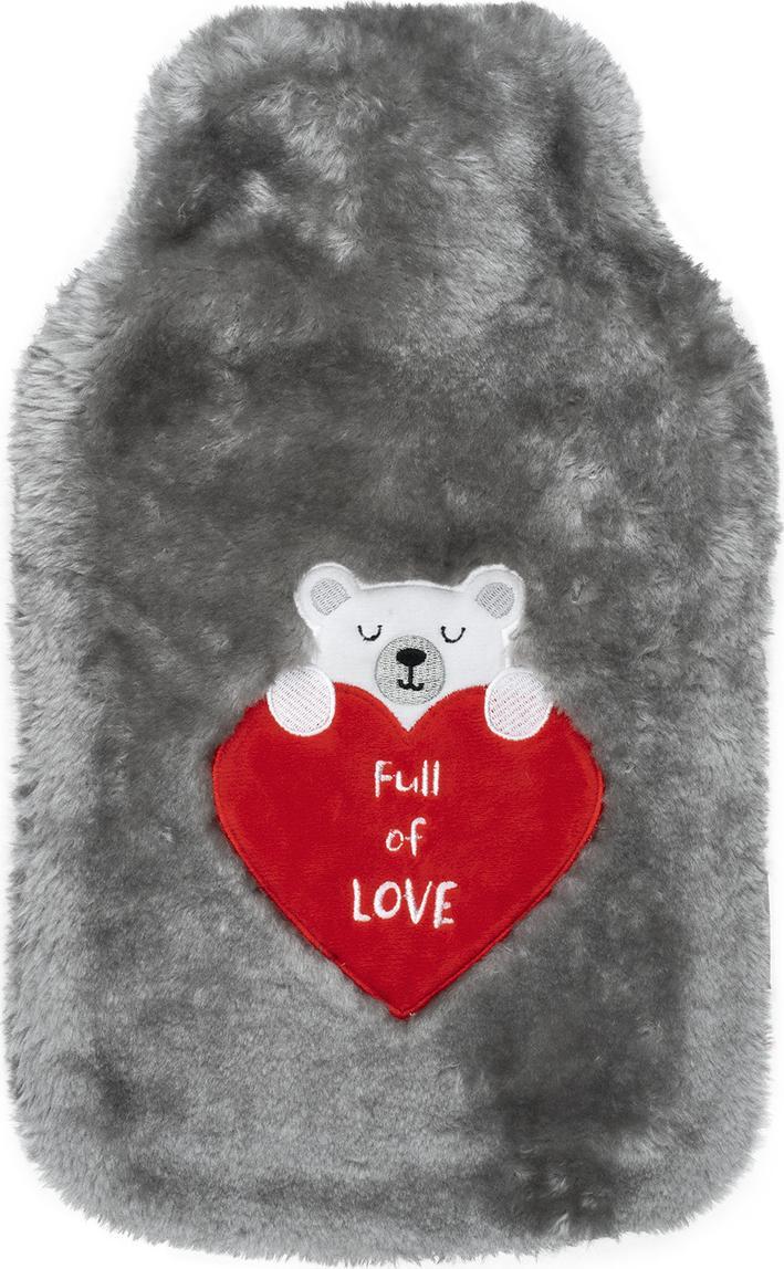 Soxo Termofor szary DUŻY 1,8l SOXO ogrzewacz w pokrowcu sweterku full of love pomysł na prezent