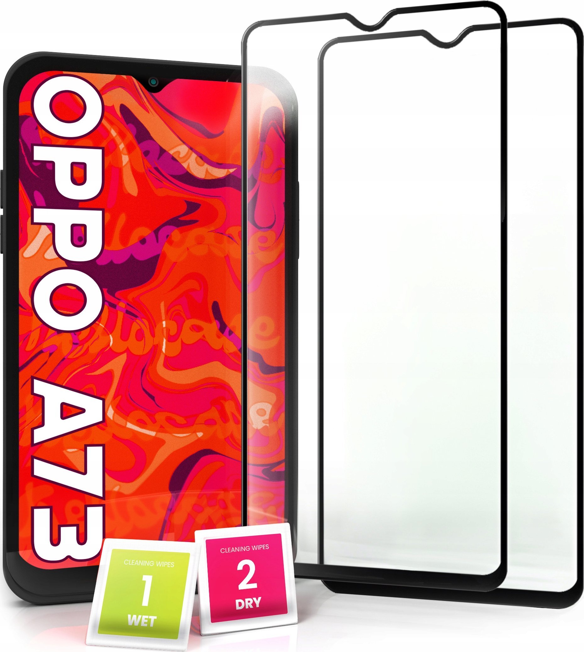 Hello Case 2-pak Szkło Hartowane do Oppo A73 Ochronne Pełne Na cały ekran 5D 9H