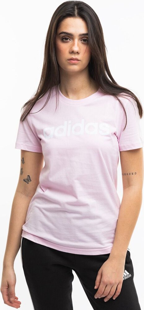 Adidas Koszulka damska adidas Loungwear Essentials Slim Logo Tee różowa GL0771 M