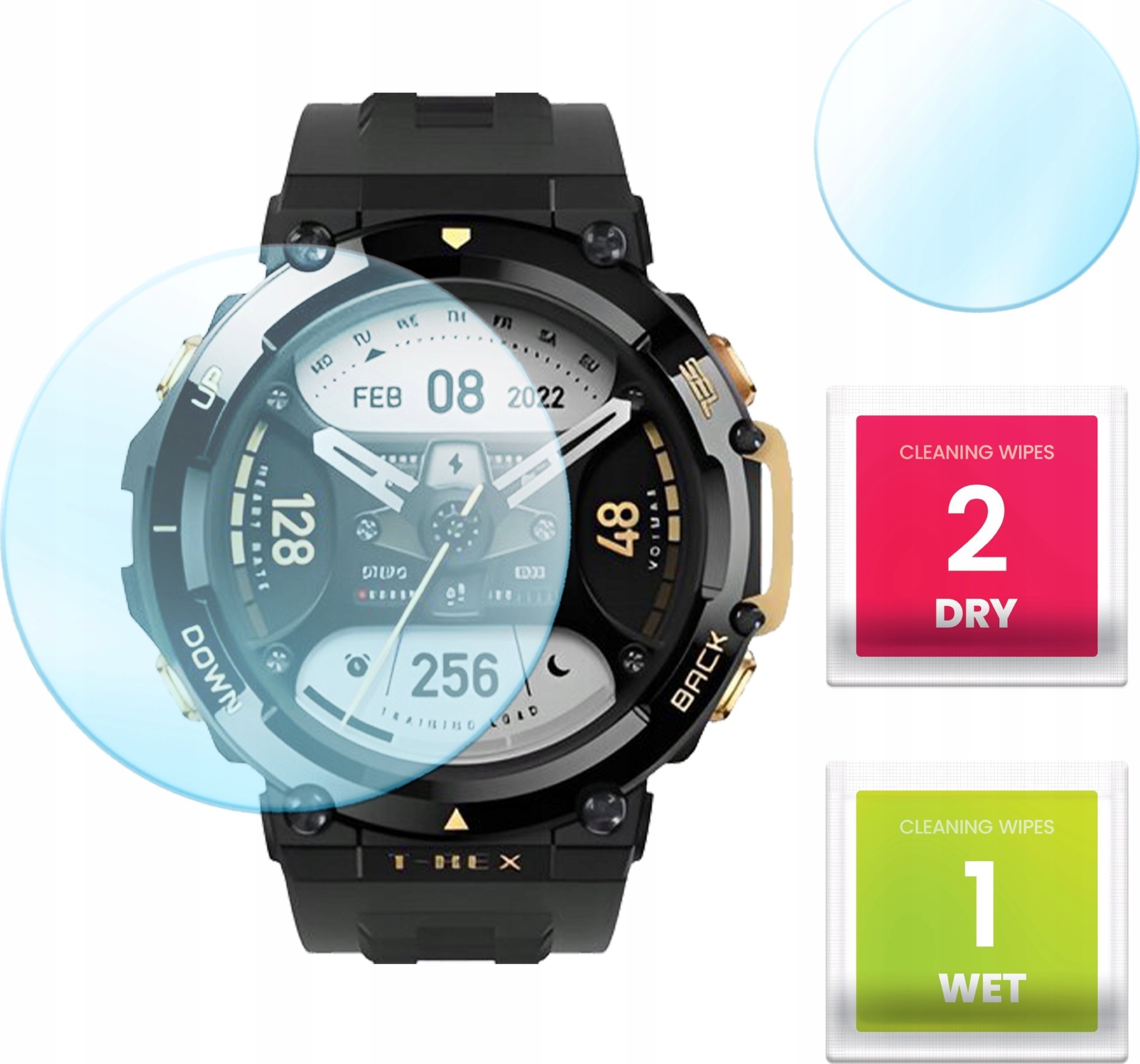 Hello Case Szkło Hybrydowe do Amazfit T-Rex 2 (Szybka, Szkiełko, Ochronne, Odporne)