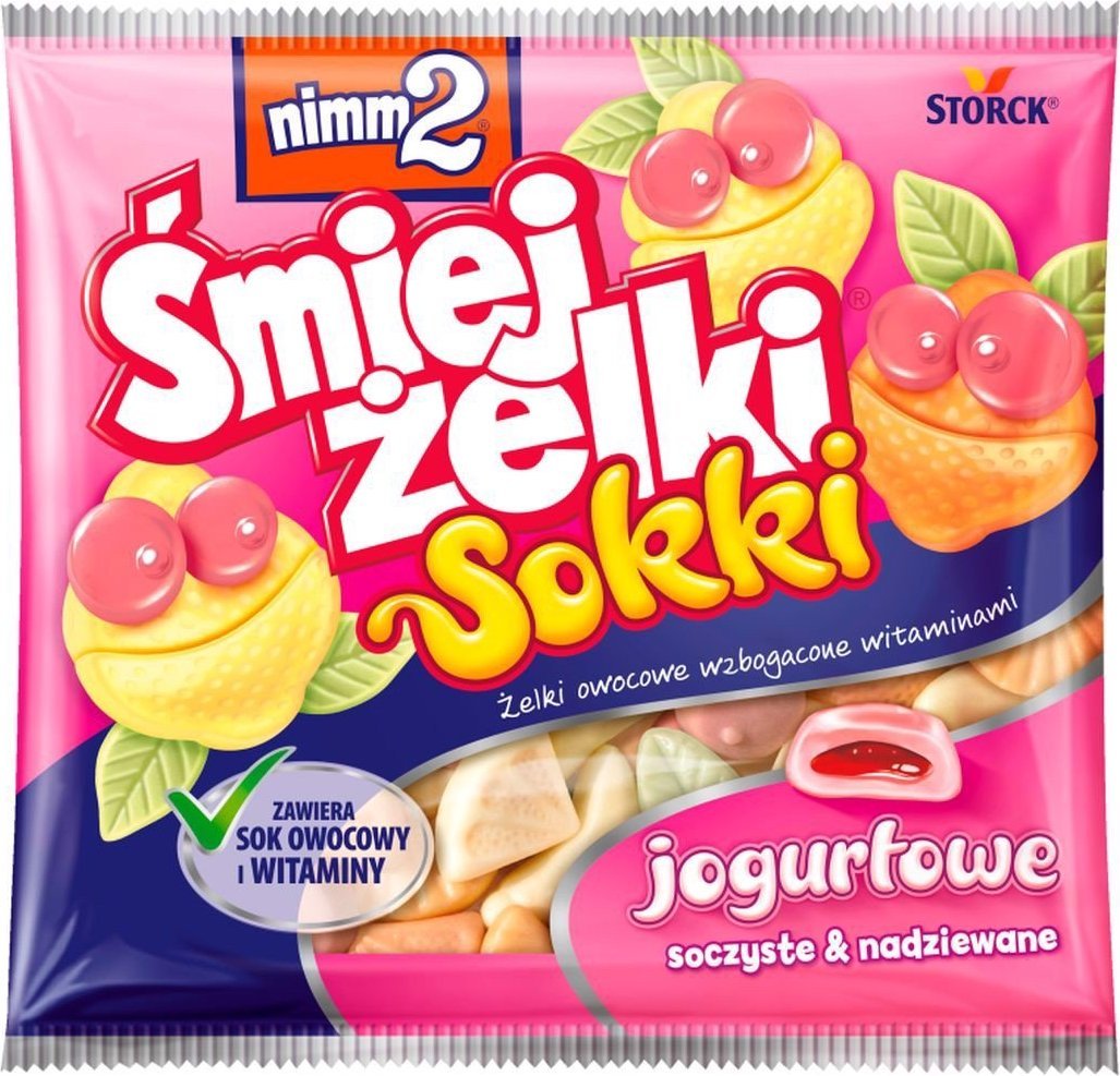 Nimm2 nimm2 Śmiejżelki Sokki jogurtowe Żelki owocowe wzbogacone witaminami 90 g
