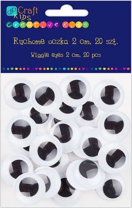 Dalprint Samoprzylepne ruchome oczka DPCRAFT 2cm 20szt. Dalprint
