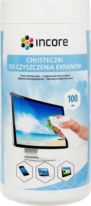 Incore Chusteczki nawilżane do czyszczenia ekranów TFT/LCD 100 szt. (ISC1515)