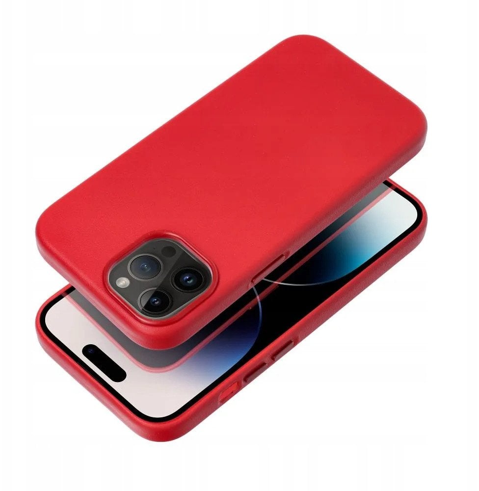 Futerał LEATHER MAG COVER kompatybilny z MagSafe do SAMSUNG S25 PLUS czerwony