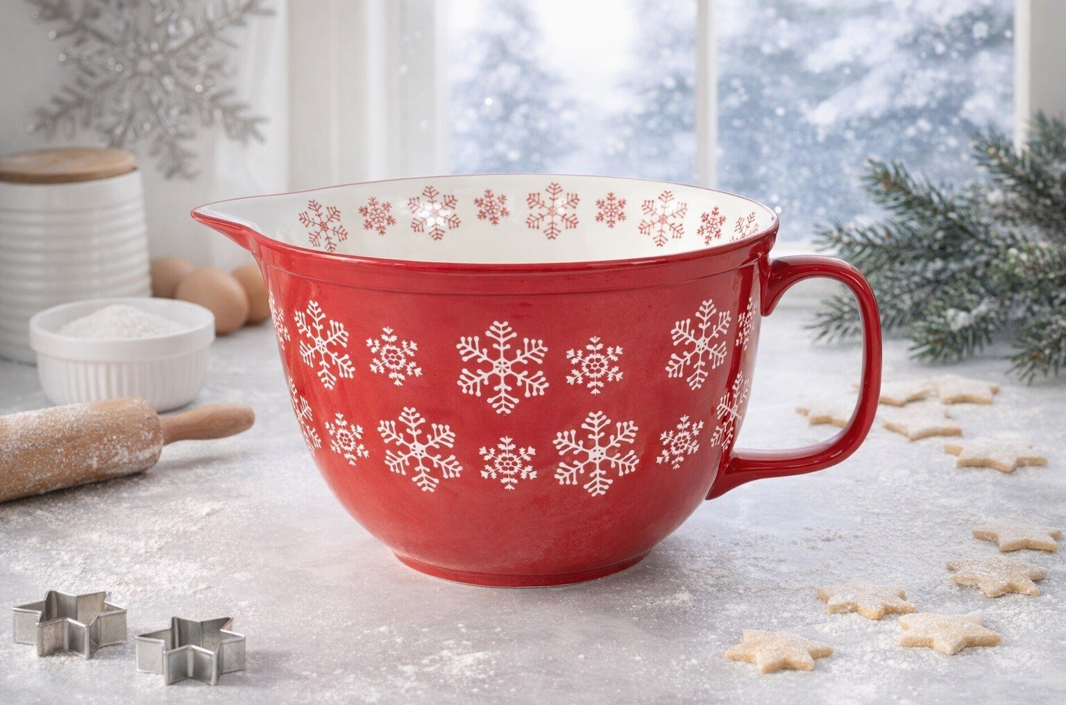 Miska do miskowania 4 L z rączką Śnieżynka