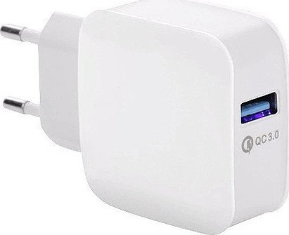 Ładowarka Vega ŁADOWARKA SIECIOWA 3A BIAŁA VEGA FASTON QUICK 3.0 FAST CHARGER 3000mA 15W>