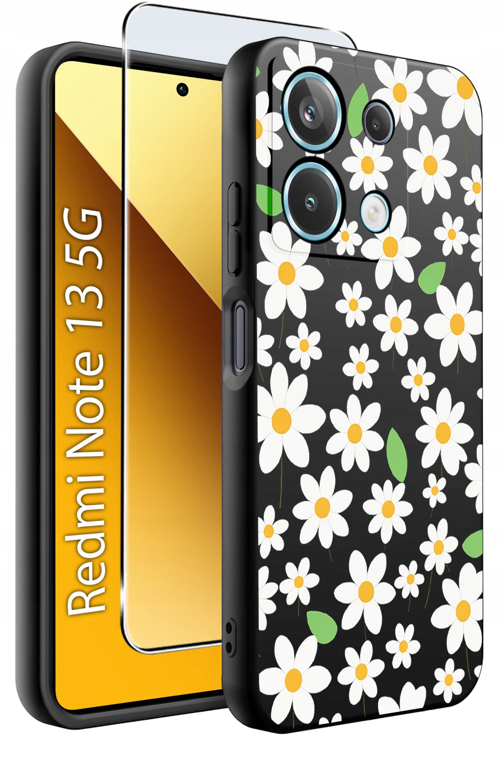 ETUI do Xiaomi Redmi Note 13 5G WZORY |SILIKONOWE MATT CASE +SZKŁO 9H