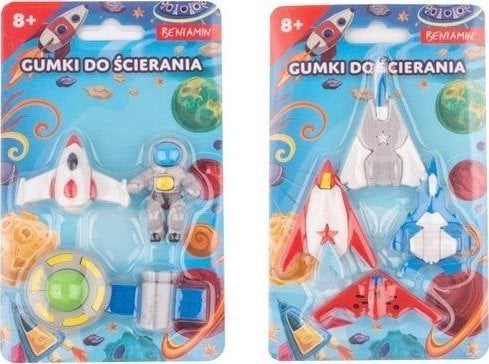 Gumki do ścierania 6szt samoloty