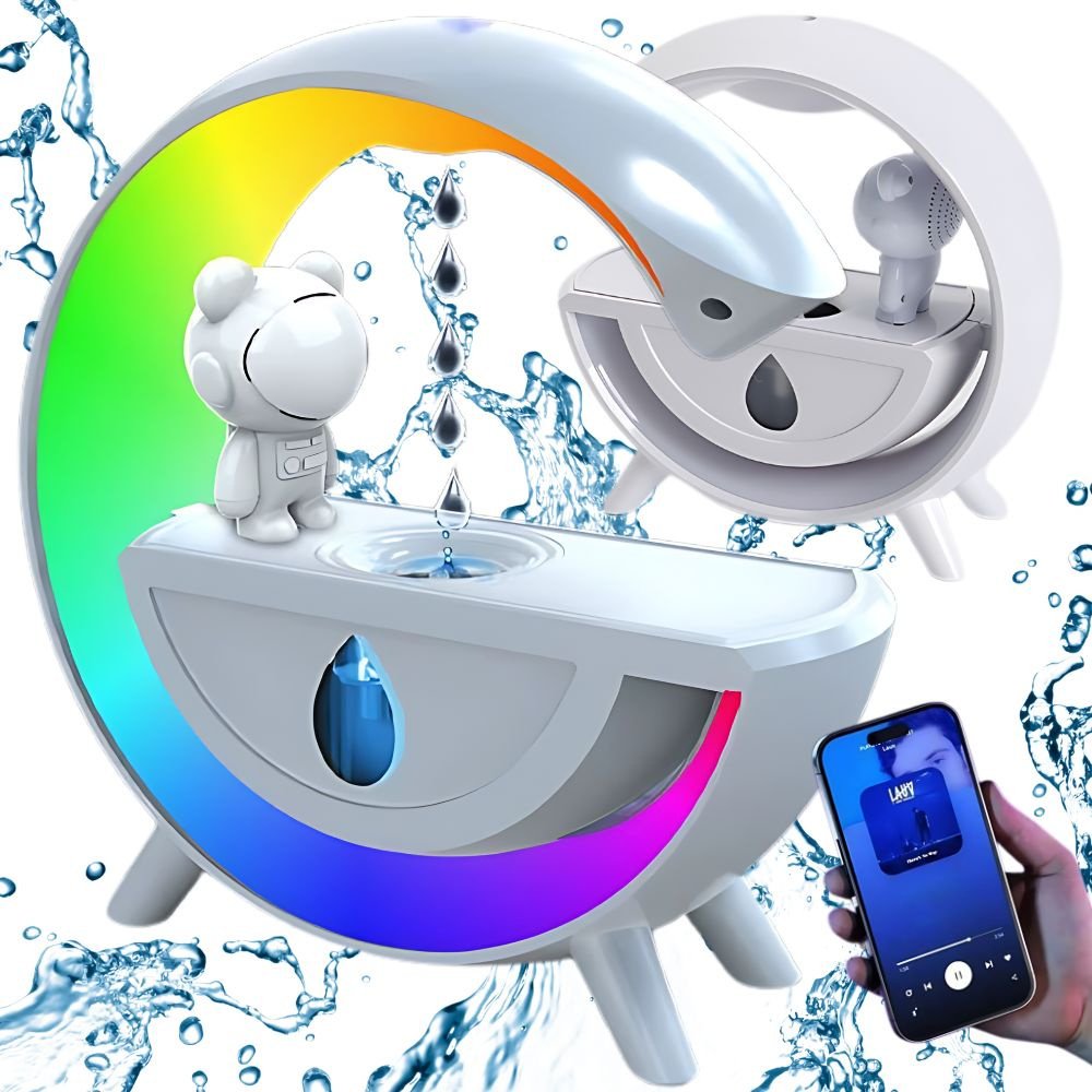 Nawilżacz powietrza z głośnikiem bluetooth led astronauta usb mgiełka rgb