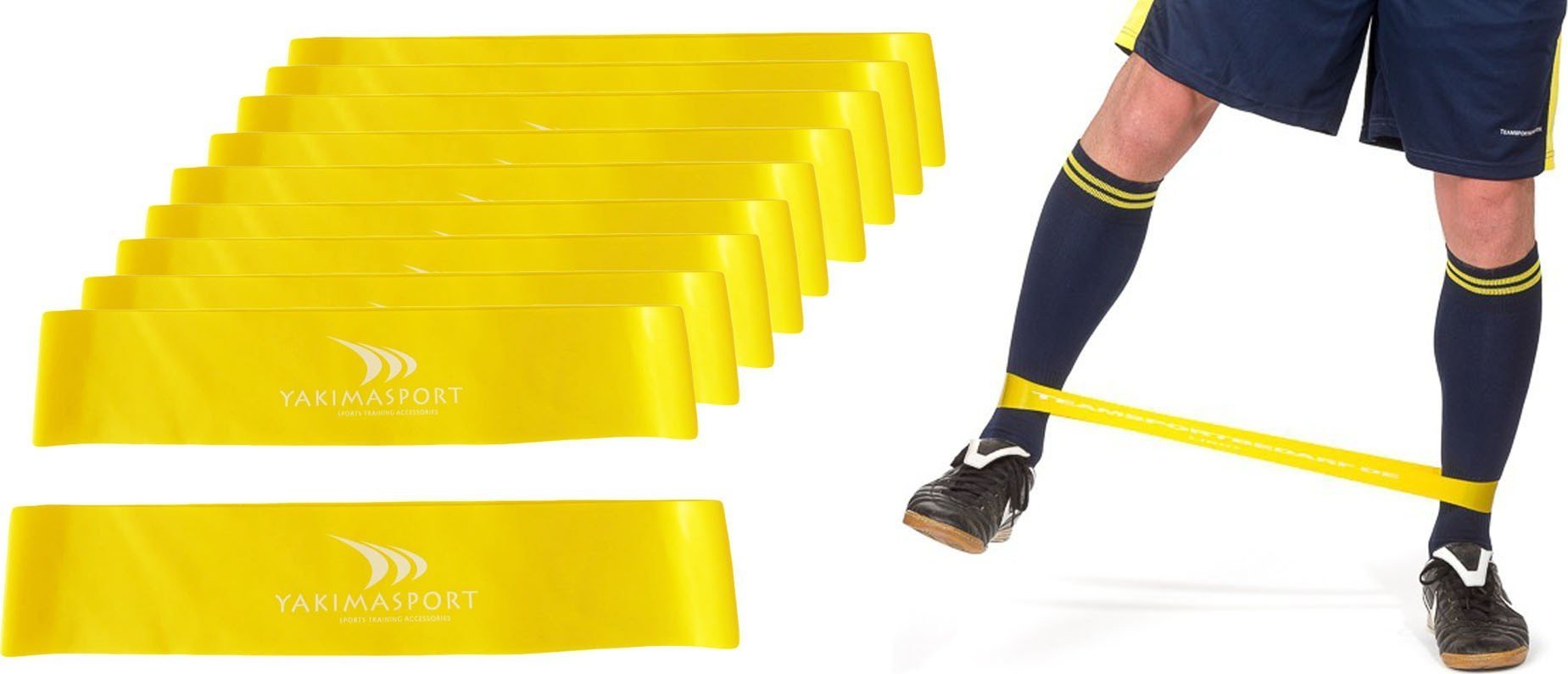 YakimaSport Guma fitness - zestaw 20 gum ŻÓŁTE - mały opór