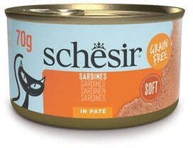 Schesir Cat Can Grill mokra karma, dla kota, pasta z sardynek, 70g, puszka