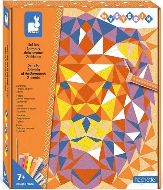 Janod Zestaw kreatywny Piasek Zwierzęta z sawanny Misterix 7+ Janod