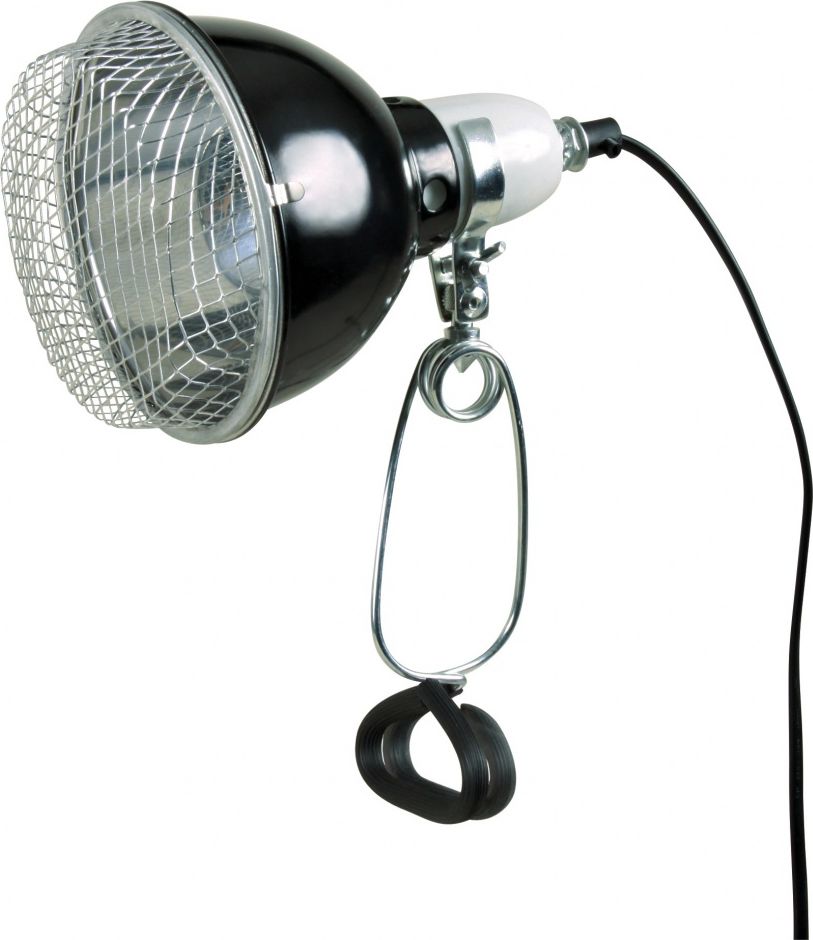 Trixie Lampa z klamrą zaciskową czarna z siatką ochronną 14cm 100W