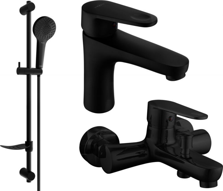 Mexen Mexen Kama DF05 zestaw wannowy, czarny - 72503DF05-70