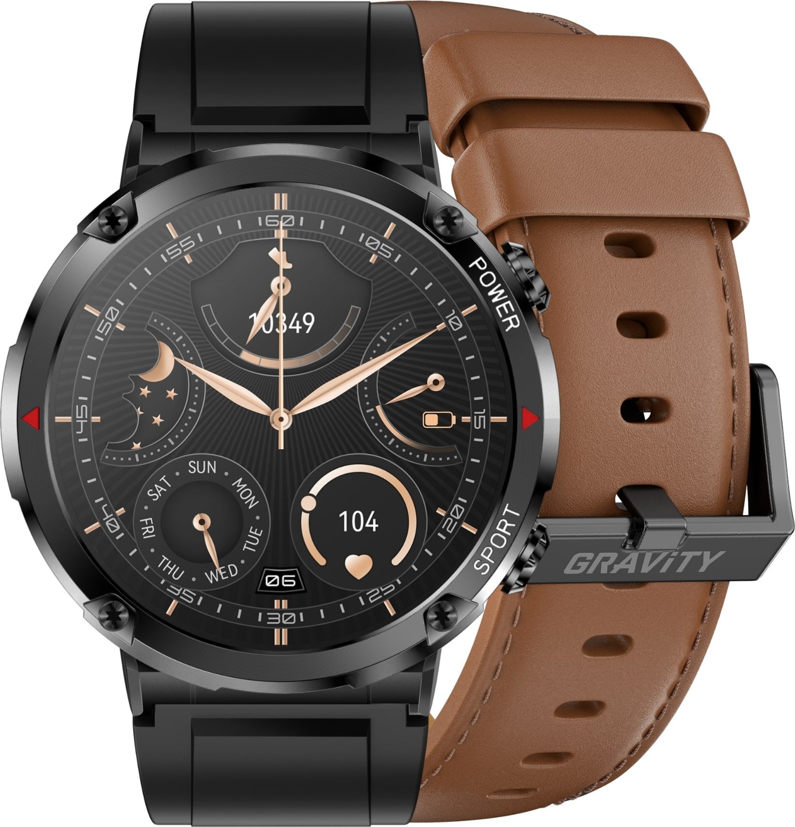 Smartwatch Gravity Zegarek męski SMARTWATCH GT21-4 BK/RD/BK