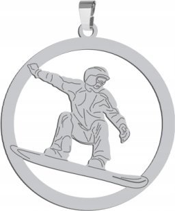 Radziszewska Jewellery Srebrna Zawieszka Snowboarding GRAWER GRATIS