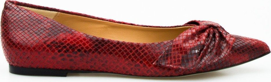 Victoria Gotti Baleriny skórzane z kokardką bordowe Victoria Gotti-37
