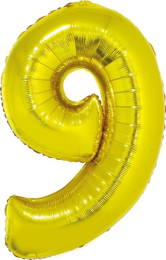 GoDan Balon foliowy cyfra 9 złota - 35 cm uniwersalny