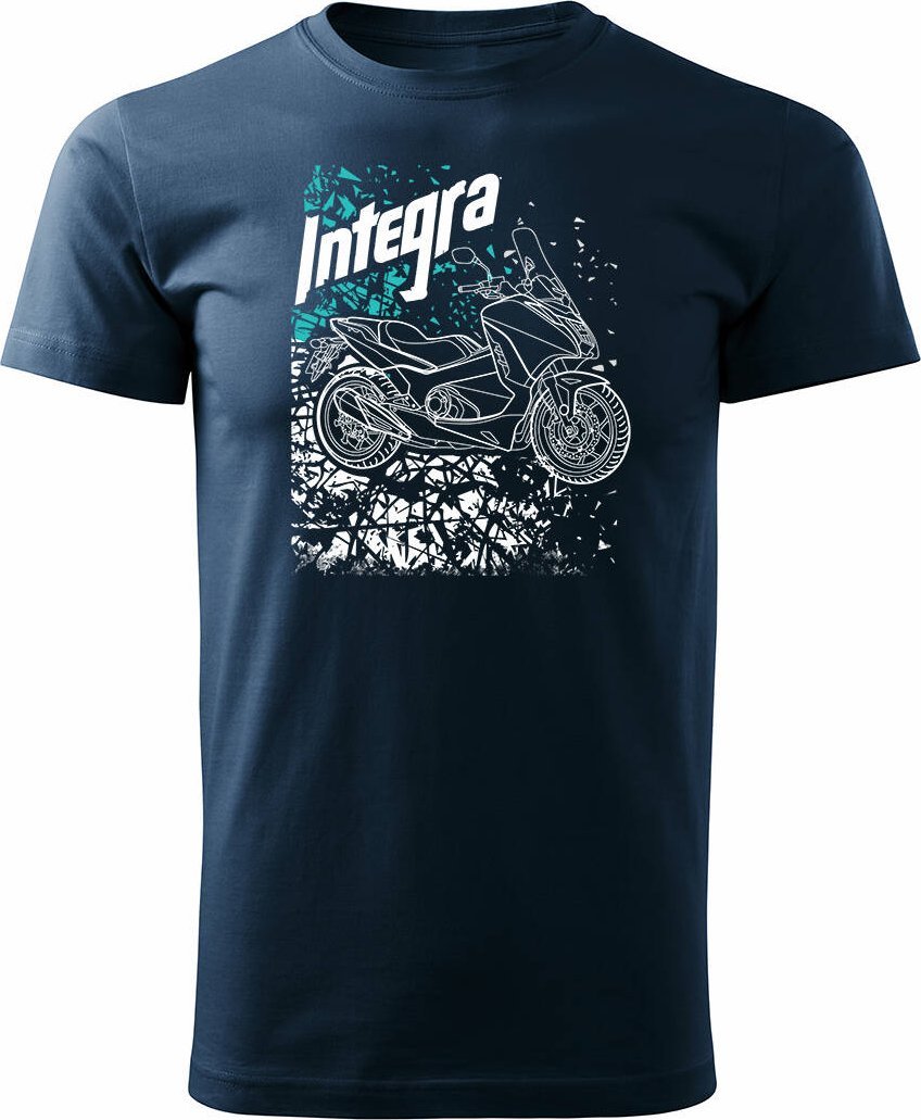Topslang Koszulka z motocyklem na motor Honda Integra męska granatowa REGULAR M