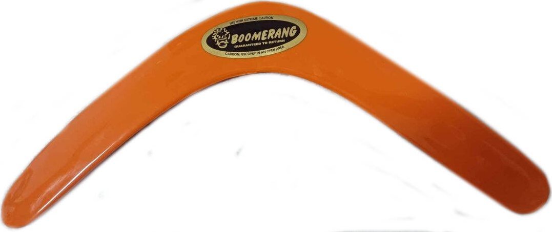 BAJA BUMERANG POWRACAJĄCY WRACAJĄCY BOOMERANG DO RZUCANIA 40 CM POMARAŃCZOWY