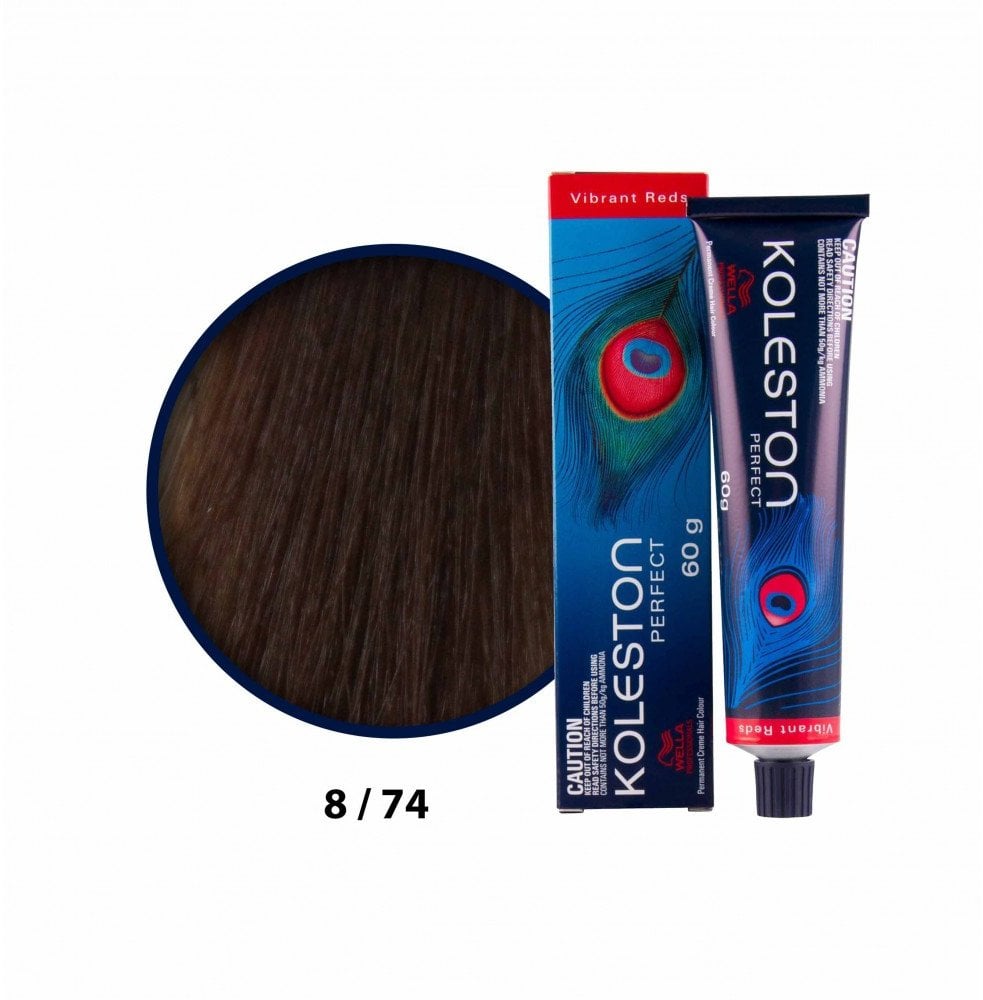 Wella Professionals Wella Professionals, Koleston Perfect, Permanent Hair Dye, 8/74 Light Blond Chestnut Red, 60 ml For Women