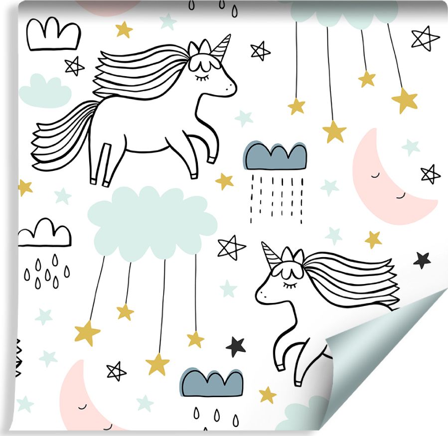 Muralo Tapeta Dla Dzieci - Śpiące Jednorożce