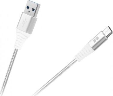 Kabel USB Rebel Comp USB-A - USB-C 1 m Biały (RB-6001-100-W)