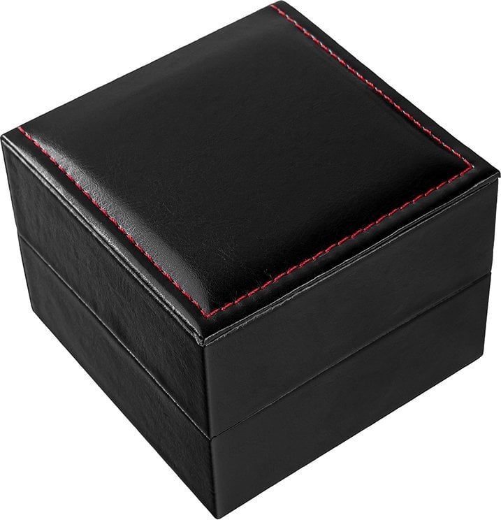 Pudełko na zegarek eko skóra czarno-czerwone PBES-1