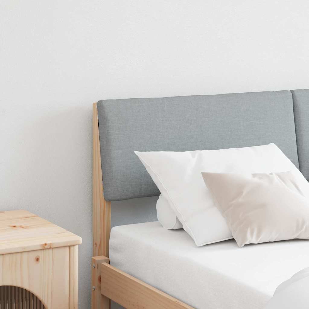 vidaXL Tapicerowane wezgłowie Jasnoszary 140 cm Lite drewno sosnowe