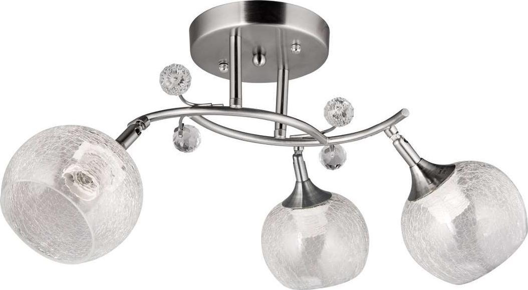 Lampa sufitowa VEN Plafon LAMPA sufitowa VEN W-A 26004/3 SL+WT klasyczna OPRAWA z kryształkami kule balls satyna przezroczyste