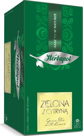 Herbapol Herbata Breakfast kopertowana - Zielona z cytryną 20 torebek