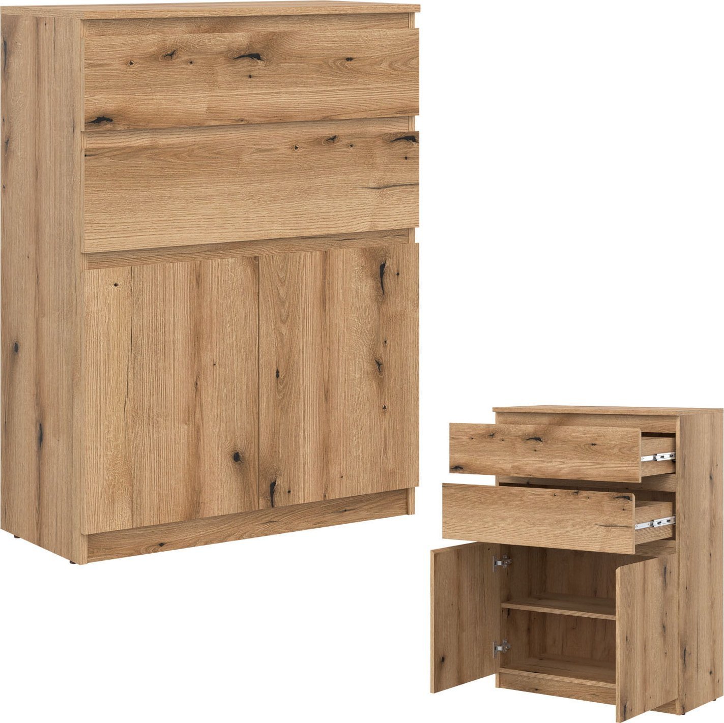 BogFran Komoda wysoka z szufladami dąb Evoke REMI RM05