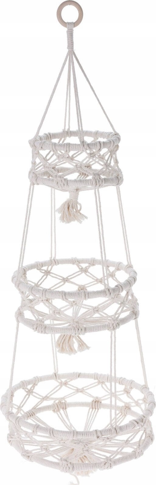 Home Styling Collection Kwietnik wiszący Makrama, na 3 doniczki, Ø 30 x 85 cm