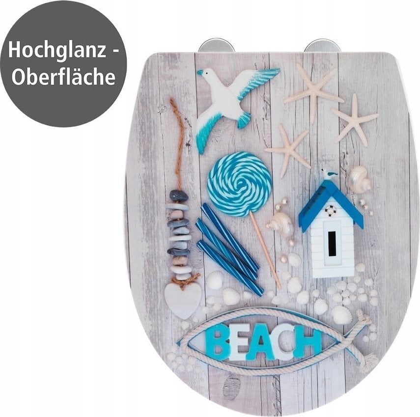 Deska bidetowa Wenko Deska sedesowa ABATTANT BEACH lakierowana, Thermoplast, Wenko