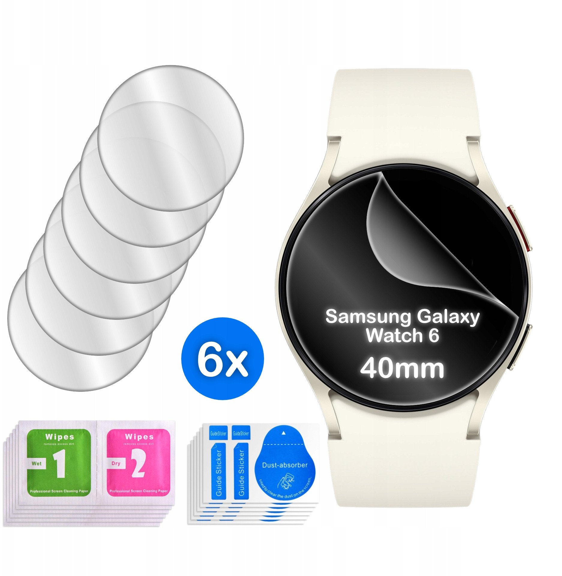 FOLIA do Samsung Galaxy Watch 6 40mm HYDROŻELOWA OCHRONNA na ekran 6 sztuk
