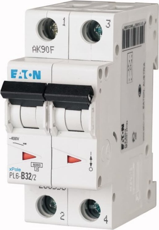 Eaton Wyłącznik nadprądowy 2P D 32A 6kA AC PL6-D32/2 286582