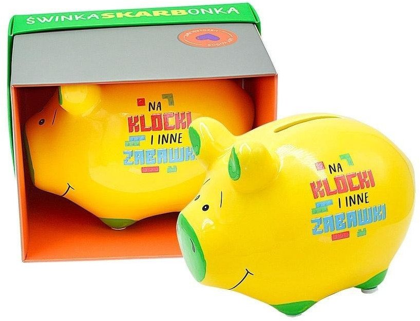 Skarbonka mała świnka Na klocki i inne zabawki