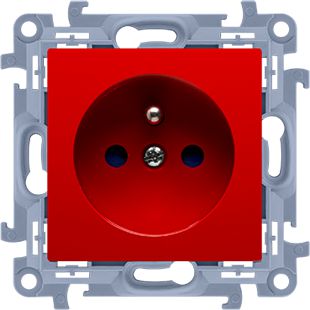 Kontakt-Simon Gniazdo pojedyncze Simon 10 z uziemieniem 16A czerwony (CGZ1Z.01/22)