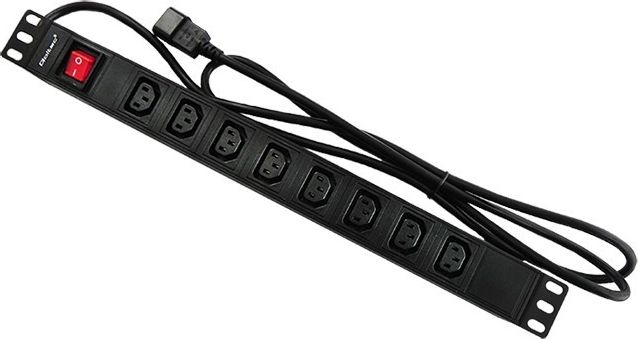 Qoltec Listwa zasilająca 19'', 1U, 10A, PDU, 8xIEC C13, 2m (53998)