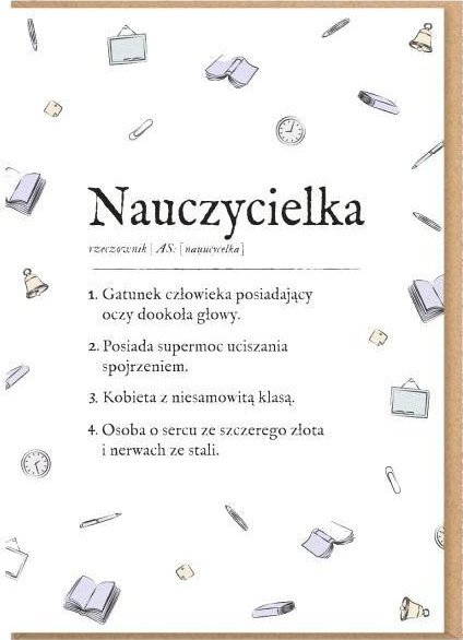Karnet okolicznościowy Nauczycielka