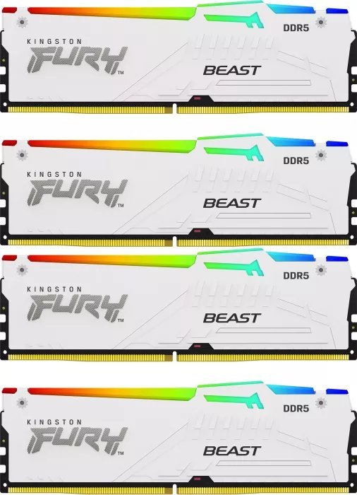 Pamięć Kingston Fury Beast RGB, DDR5, 128 GB, 5200MHz, CL40 (KF552C40BWAK4-128)