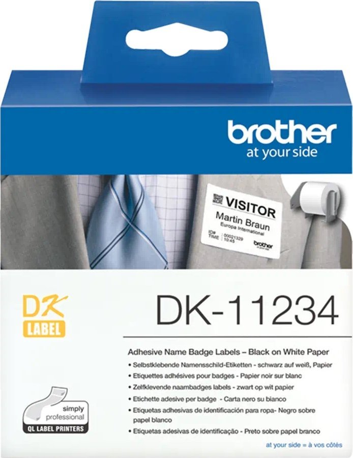 Brother Brother Label Roll DK-11234 Black on White, DK