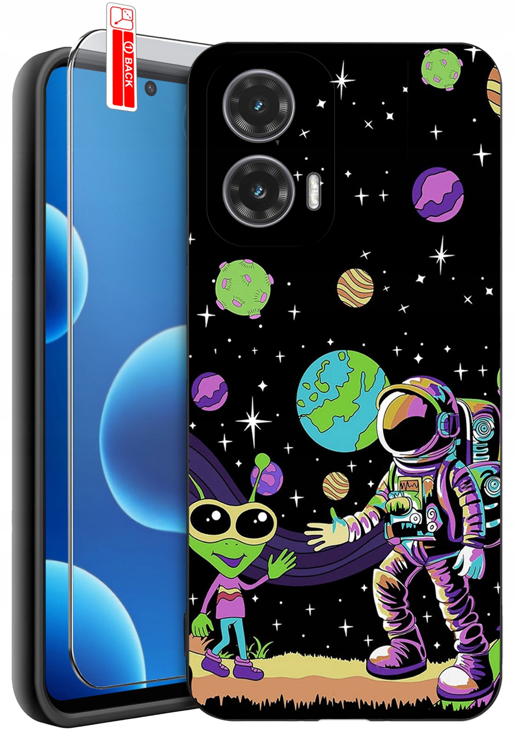 ETUI do Motorola Moto G45 5G | WZORY | SILIKONOWE MATT CASE + SZKŁO 9H