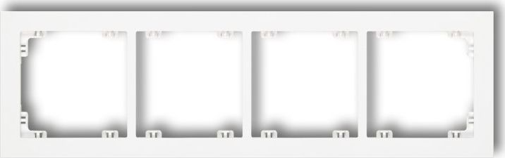 Karlik Deco Ramka uniwersalna poczwórna z tworzywa biały mat (25DR-4)