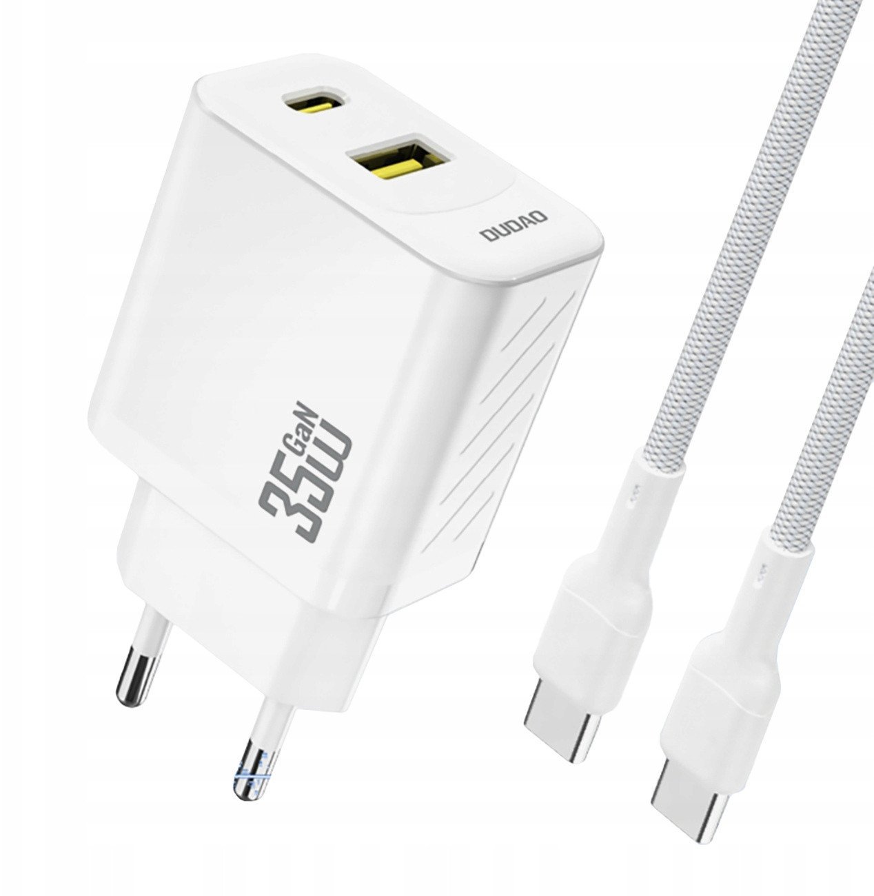 Ładowarka sieciowa Dudao A27 MaxC 35W + kabel USB-C - biała