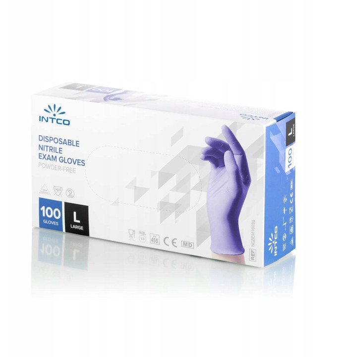 RĘKAWICE NITRYLOWE NIEBIESKIE A'100 L