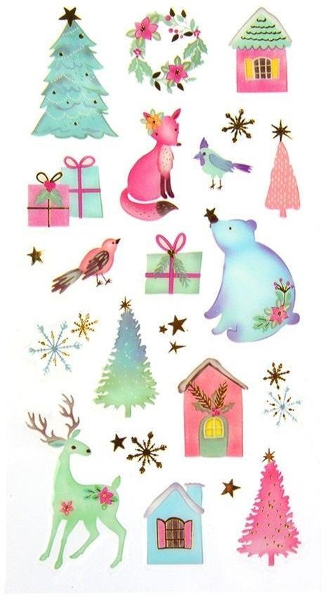 Naklejki świąteczne pastelowy czar