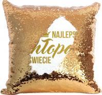 Koszulkowy Najlepszy chłopak na świecie - poduszka z cekinami