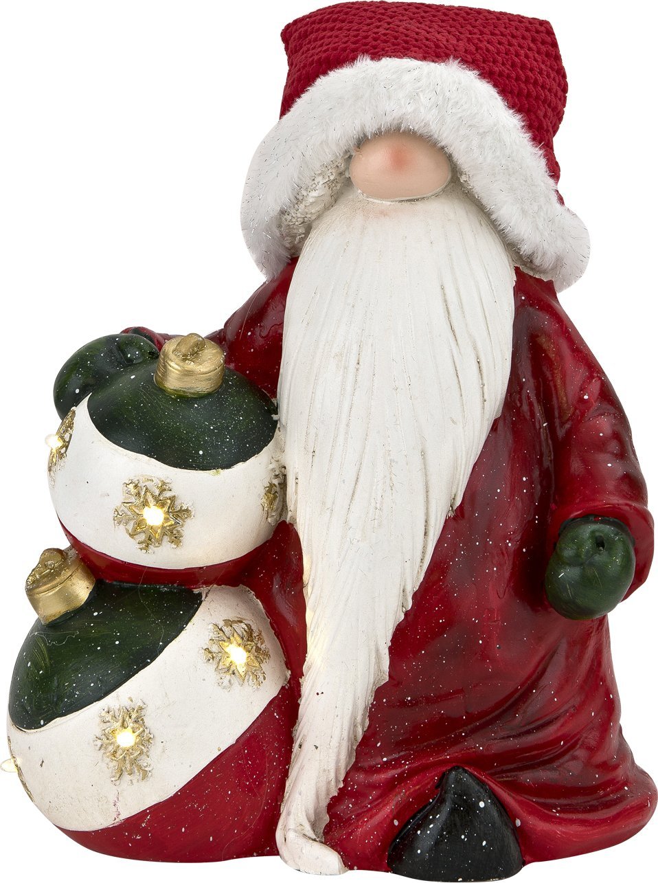 Ewax Figurka ozdobna Mikołaj świecący LED z bombkami