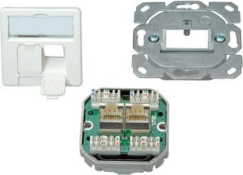 Telegärtner TELEGRTNER AMJ45 gniazdo podtynkowe/50 2x RJ-45 kat. 6A (klasa EA), biały alpejski